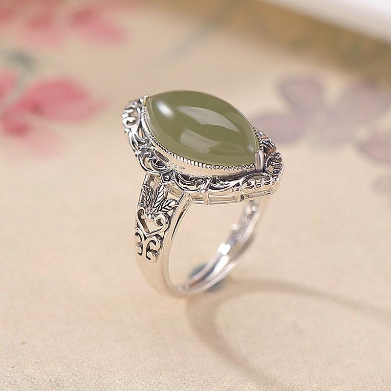 Natural Hetian Jade Horse Eye Ring S925 Sterling Silver Inlaid with Clear Water Jade Open Ring, All The Best, Hollow Jewelry 2026 Resizable
Natural Hetian Jade Horse Eye Ring S925 Sterling Silver Inlaid with Clear Water Jade Open Ring, All The Best, Hollow Jewelry 2026 Resizable