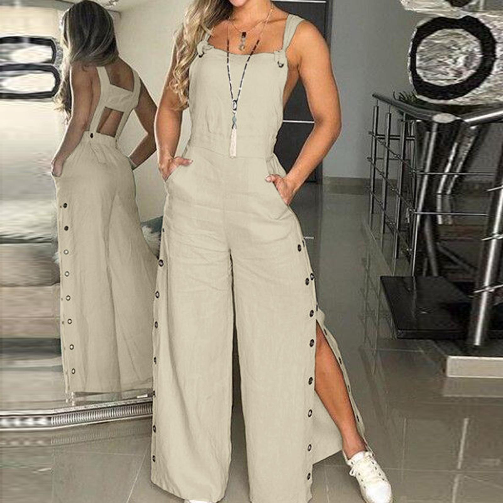 Women Summer Sleeveless Jumpsuits Twisted Knot Cotton Strappy Button Openings Women s Jumpsuits Loose Long Pants with Pockets Plus Size S абрикосовый
Women Summer Sleeveless Jumpsuits Twisted Knot Cotton Strappy Button Openings Women s Jumpsuits Loose Long Pants with Pockets Plus Size S абрикосовый