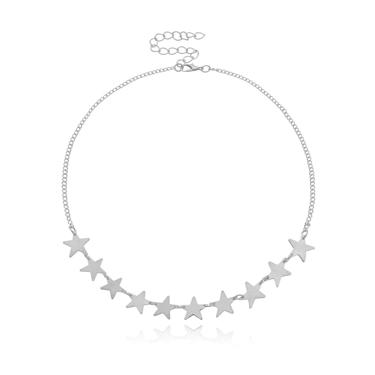 Accessories, Alloy Pentagram Short Necklace Necklace, Fashion Personalized Star Pendant Accessories срібний
Accessories, Alloy Pentagram Short Necklace Necklace, Fashion Personalized Star Pendant Accessories срібний