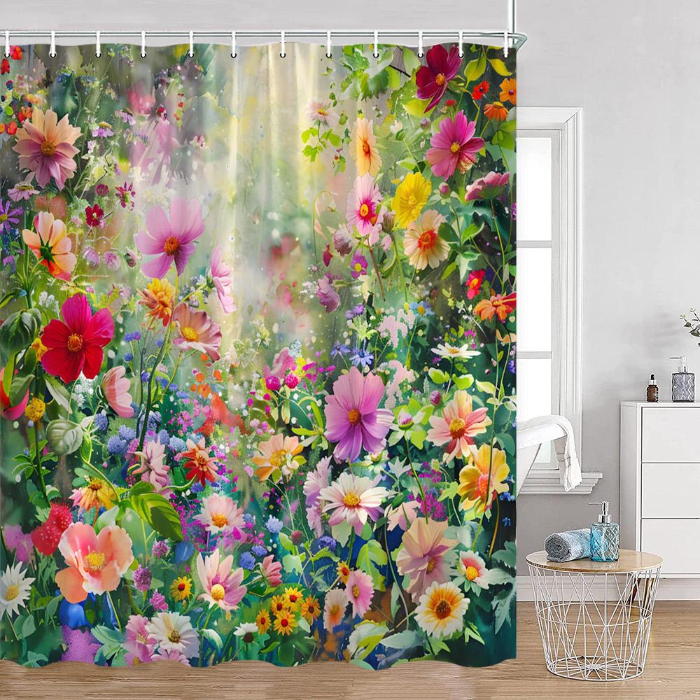 Watercolor Colorful Flowers Shower Curtains Seaside Landscape Garden Floral Polyester Fabric Bathroom Curtain Bath Decorations W60H190(CM)-1 Pcs
Watercolor Colorful Flowers Shower Curtains Seaside Landscape Garden Floral Polyester Fabric Bathroom Curtain Bath Decorations W60H190(CM)-1 Pcs