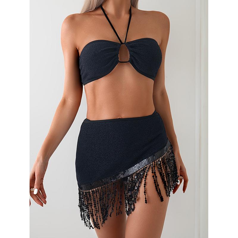 Solid Color Women s 3-Piece Tassel Skirt Swimsuit Sexy Halter Hollow Bikini Set High Waist Backless Beach Vacation Swimwear XL
Solid Color Women s 3-Piece Tassel Skirt Swimsuit Sexy Halter Hollow Bikini Set High Waist Backless Beach Vacation Swimwear XL