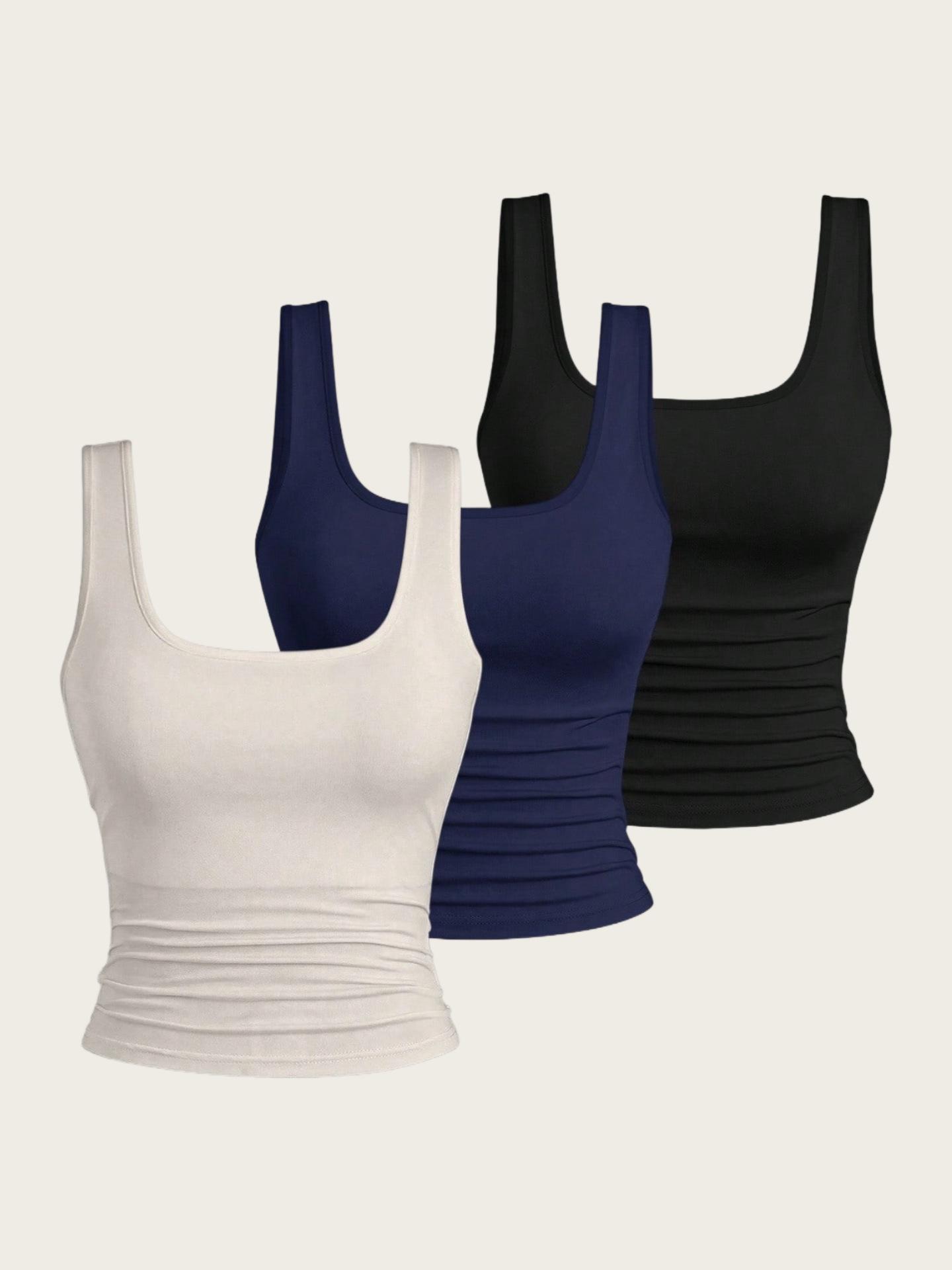 European and American Plus Size Women’s 2025 Summer Sleeveless Square Neck Slimming Camisole 3-Piece Set 2XL
European and American Plus Size Women’s 2025 Summer Sleeveless Square Neck Slimming Camisole 3-Piece Set 2XL