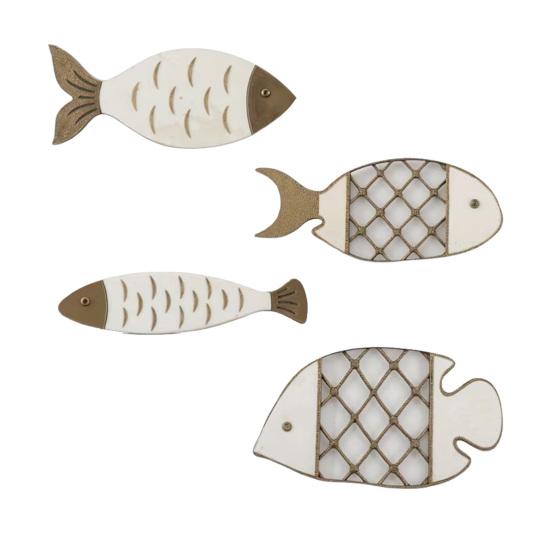 4 Pcs Summer Coastal Wooden Fish Wall Art Beach Theme Ocean Fish Wall Decor Vintage Nautical Wall Sculpture for Lake House Bedroom
4 Pcs Summer Coastal Wooden Fish Wall Art Beach Theme Ocean Fish Wall Decor Vintage Nautical Wall Sculpture for Lake House Bedroom