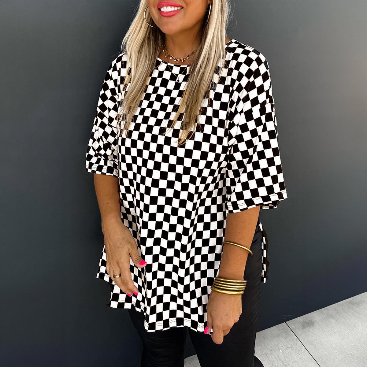 Shiying Plaid Short-Sleeve Mid-Length T-Shirt – Trendy Summer Casual Women s Top XXXL чёрный
Shiying Plaid Short-Sleeve Mid-Length T-Shirt – Trendy Summer Casual Women s Top XXXL чёрный