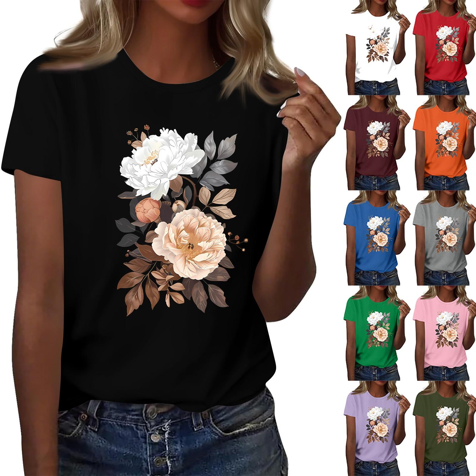 Ladies Loose Comfortable Casual Fashionable Plant Flower Printed Round Neck Short Sleeved Shirt XXL
Ladies Loose Comfortable Casual Fashionable Plant Flower Printed Round Neck Short Sleeved Shirt XXL