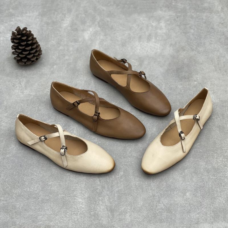 Johnature Handmade Genuine Leather Women s Shoes Versatile Cross Belt Buckle Soft Cowhide Flat Shoes 40 бежевий
Johnature Handmade Genuine Leather Women s Shoes Versatile Cross Belt Buckle Soft Cowhide Flat Shoes 40 бежевий