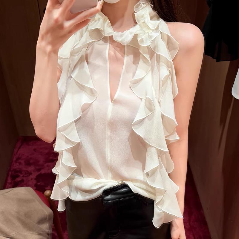 CHIC Ethereal See-Through Multi-Layer Ruffle Sleeveless Top for Holiday Wear Small белый
CHIC Ethereal See-Through Multi-Layer Ruffle Sleeveless Top for Holiday Wear Small белый