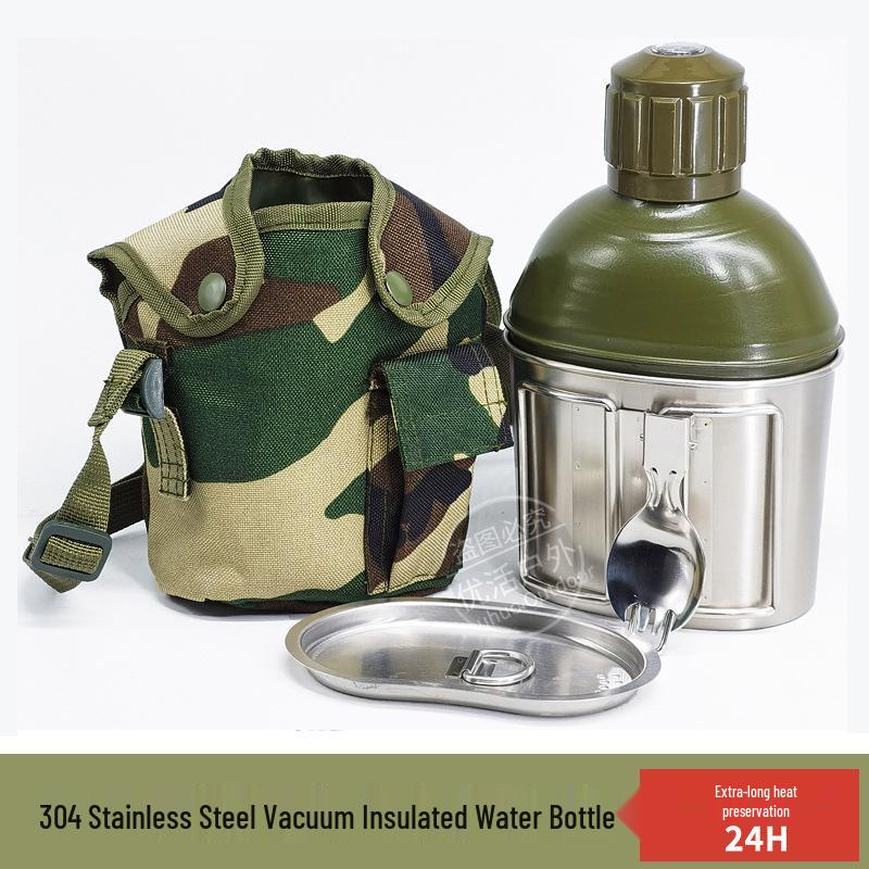 Double-Layer Insulated Outdoor Survival Set: Water Bottle, Folding Cup Holder, and Camping Pot for Easy Storage and Cooking Single Water Bottle
Double-Layer Insulated Outdoor Survival Set: Water Bottle, Folding Cup Holder, and Camping Pot for Easy Storage and Cooking Single Water Bottle