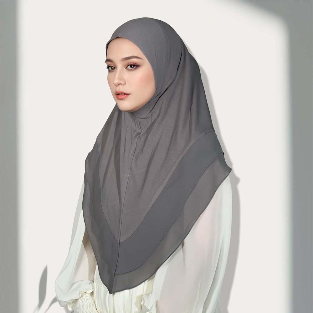 Non-Transparent Double Layer Chiffon Hijab Solid Color Pull-On Headwrap Daily Prayer Wear сірий
Non-Transparent Double Layer Chiffon Hijab Solid Color Pull-On Headwrap Daily Prayer Wear сірий