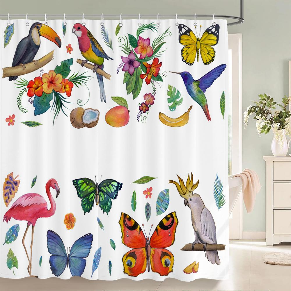 Colorful Bird Butterfly Flamingo Fabric Shower Curtain Bathroom Curtains With Hooks Waterproof Printing Bath Curtain Home Decor W60H190(CM)-1 Pcs
Colorful Bird Butterfly Flamingo Fabric Shower Curtain Bathroom Curtains With Hooks Waterproof Printing Bath Curtain Home Decor W60H190(CM)-1 Pcs