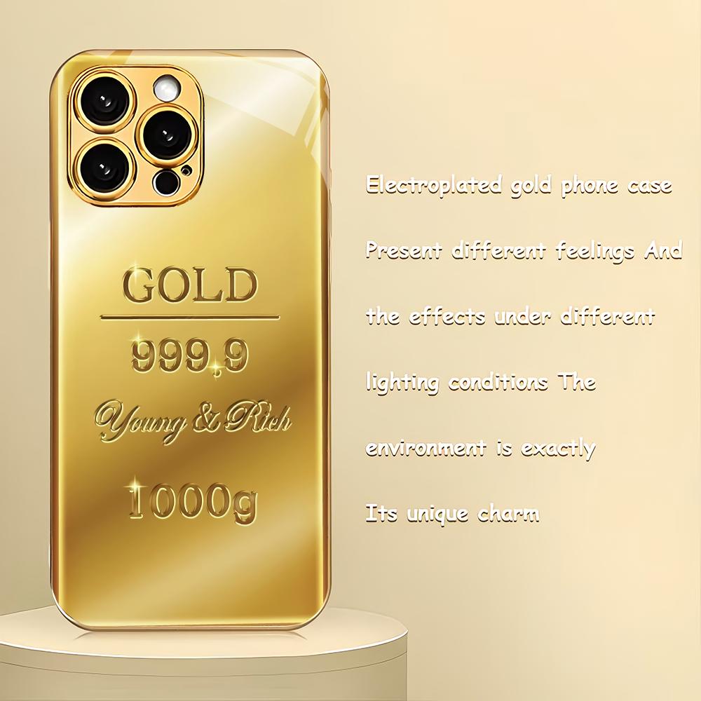 Creative gold brick electroplated glass phone case suitable for iPhone 17 16 15 14 13 12 11 Pro/Max/Plus shockproof back cover iPhone 16
Creative gold brick electroplated glass phone case suitable for iPhone 17 16 15 14 13 12 11 Pro/Max/Plus shockproof back cover iPhone 16