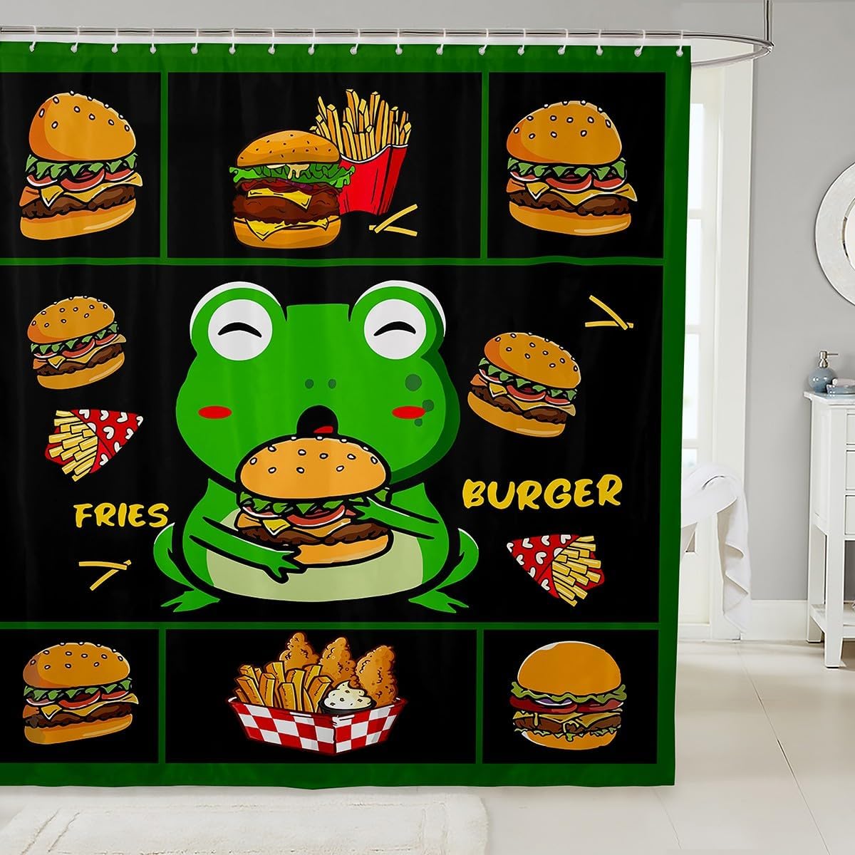 Cute Frog Bath Curtain Kawaii Ramen Frog Shower Curtain For Kids Boys Girls Children Bedroom Decor Japanese Food Bathroom W60H190(CM)-1 Pcs
Cute Frog Bath Curtain Kawaii Ramen Frog Shower Curtain For Kids Boys Girls Children Bedroom Decor Japanese Food Bathroom W60H190(CM)-1 Pcs