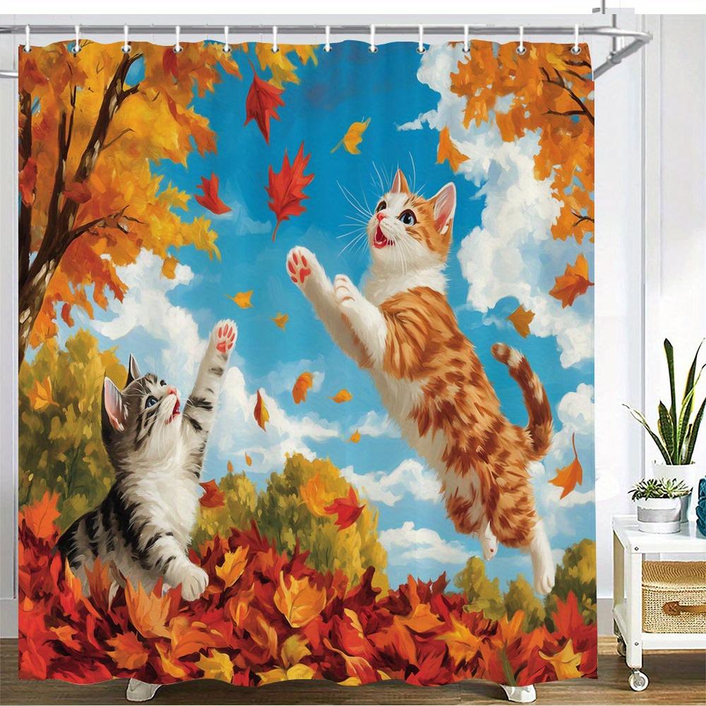 Игривые кошки в осенних листьях Водонепроницаемая Устойчивая к плесени Занавеска для душа - Сезонный дизайн для уютного декора ванной комнаты W90XH180cm
Игривые кошки в осенних листьях Водонепроницаемая Устойчивая к плесени Занавеска для душа - Сезонный дизайн для уютного декора ванной комнаты W90XH180cm