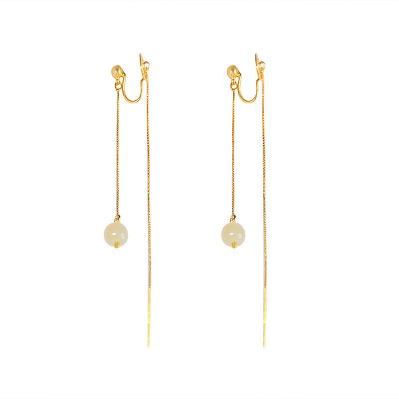 Original design natural Hetian jade silicone mosquito coil holder ear thread, non-pierced ear thread style, long tassel earrings Hetian Jade Mosquito coil
Original design natural Hetian jade silicone mosquito coil holder ear thread, non-pierced ear thread style, long tassel earrings Hetian Jade Mosquito coil