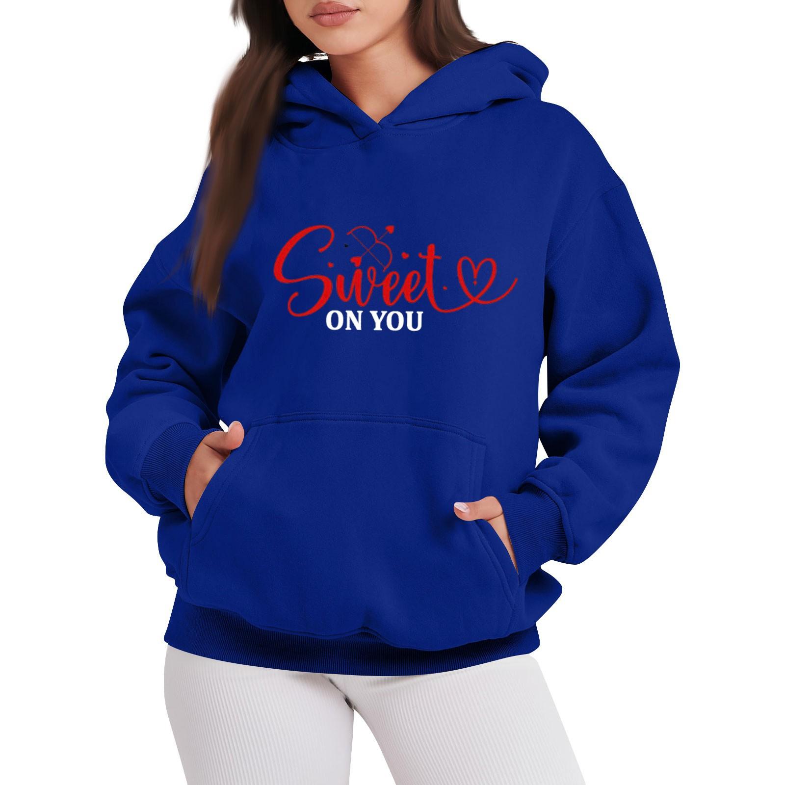 SWEET ON YOU Женская модная повседневная толстовка с капюшоном с принтом ко Дню святого Валентина, с длинными рукавами XXL синий
SWEET ON YOU Женская модная повседневная толстовка с капюшоном с принтом ко Дню святого Валентина, с длинными рукавами XXL синий