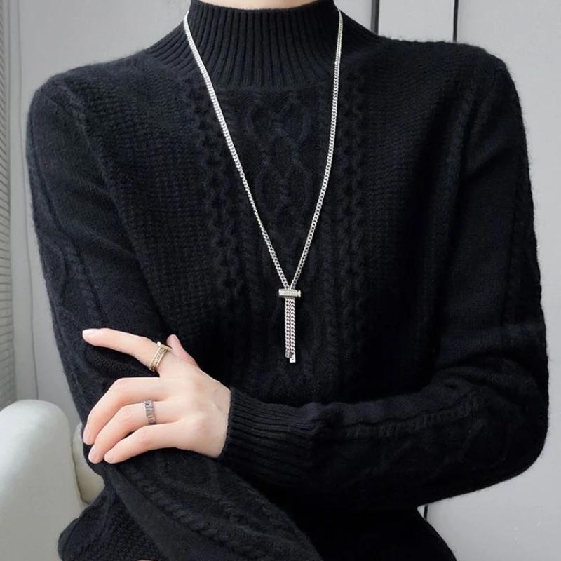 Autumn and Winter Women Sweater Warm Cashmere Sweater Loose Large Size Top Half Turtleneck Knitted Bottoming Shirt XXXL чорний
Autumn and Winter Women Sweater Warm Cashmere Sweater Loose Large Size Top Half Turtleneck Knitted Bottoming Shirt XXXL чорний
