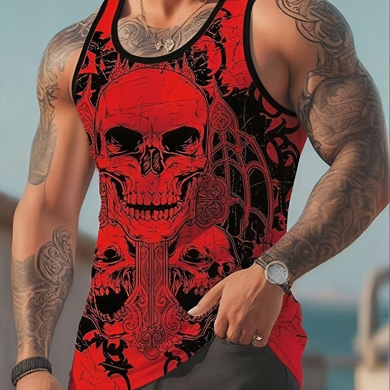 Men s Summer Casual Skull Print Crew Neck Tank Top S
Men s Summer Casual Skull Print Crew Neck Tank Top S