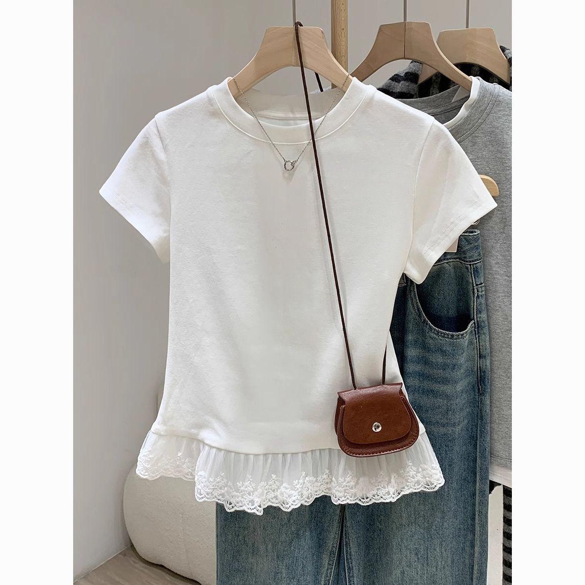 Women s Slim Fit Korean Chic T-shirt with Ruffle Lace Hem, Crew Neck & Short Sleeves XL Premium
Women s Slim Fit Korean Chic T-shirt with Ruffle Lace Hem, Crew Neck & Short Sleeves XL Premium