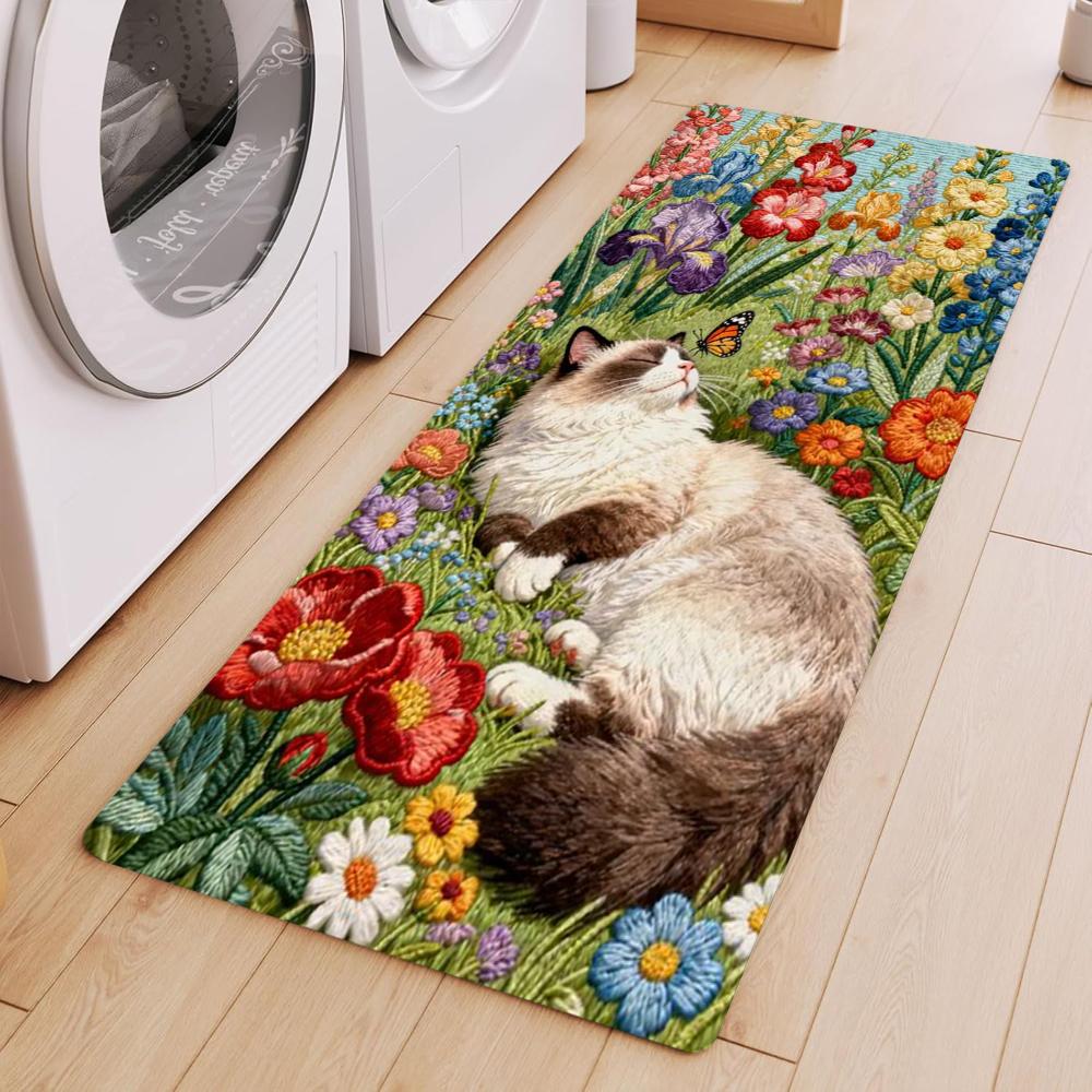 Cute Cat Floral Embossed Kitchen Mat Non-slip Waterproof Anti-fatigue Long Rug for Laundry Room Hallway Easy Clean Carpet 40X120CM
Cute Cat Floral Embossed Kitchen Mat Non-slip Waterproof Anti-fatigue Long Rug for Laundry Room Hallway Easy Clean Carpet 40X120CM