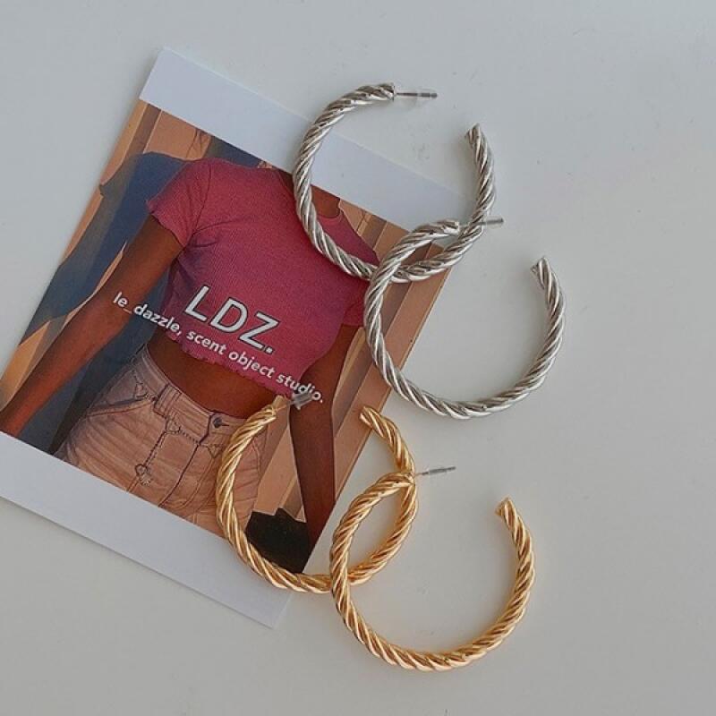 Simple twisted ring earrings Silver
Simple twisted ring earrings Silver