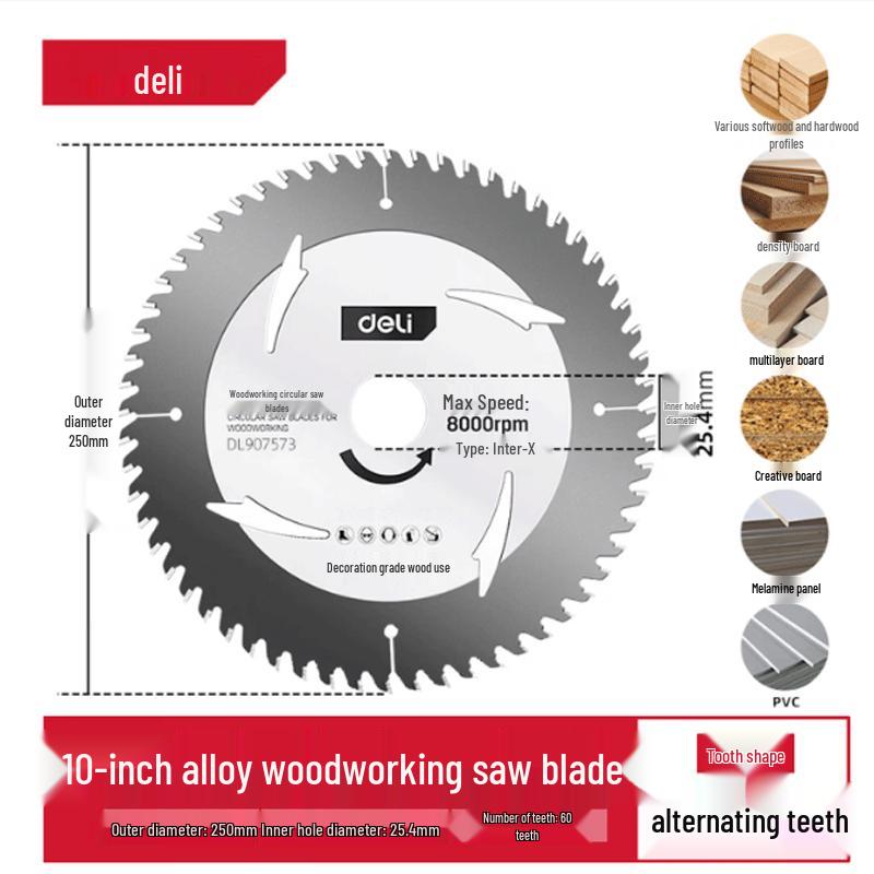 Deli Woodworking Alloy Steel Circular Saw Blade
Deli Woodworking Alloy Steel Circular Saw Blade