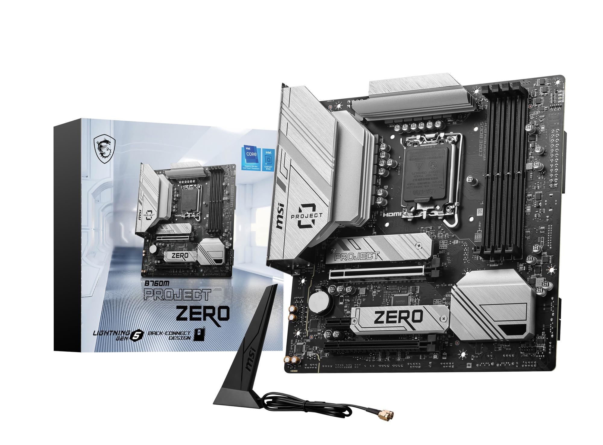 MSI B760M PROJECT ZERO Конструкція заднього підключення Intel 13-го та 12-го поколінь Core, сумісна материнська плата LGA1700 DDR5 MB6489 14th, Micro-ATX
MSI B760M PROJECT ZERO Конструкція заднього підключення Intel 13-го та 12-го поколінь Core, сумісна материнська плата LGA1700 DDR5 MB6489 14th, Micro-ATX
