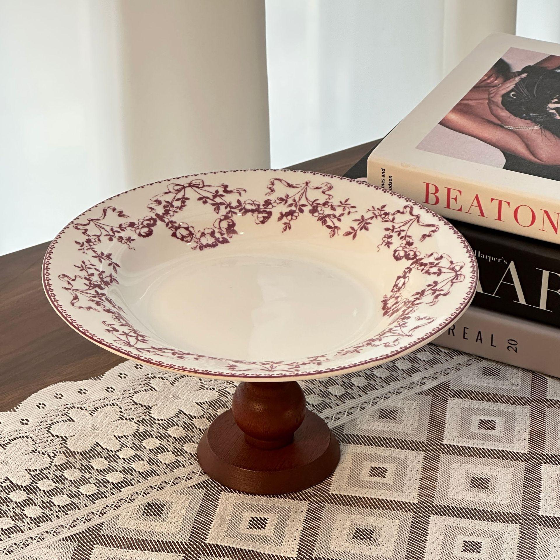 Ceramic High-sided Round Plate Ceramic Plate Tableware Chinese-style Retro High-legged Bowl Storage Tray Kitchen Organizer
Ceramic High-sided Round Plate Ceramic Plate Tableware Chinese-style Retro High-legged Bowl Storage Tray Kitchen Organizer