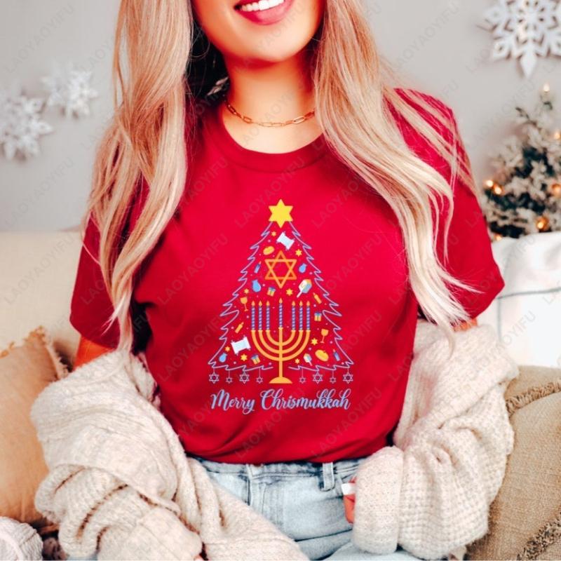 Merry Chrismukkah TShirt Holiday Hanukkah Graphic Shirt Jewish Saying Cotton Tees Religious Shirt for Jewish Unisex Casual Tops 4XL
Merry Chrismukkah TShirt Holiday Hanukkah Graphic Shirt Jewish Saying Cotton Tees Religious Shirt for Jewish Unisex Casual Tops 4XL