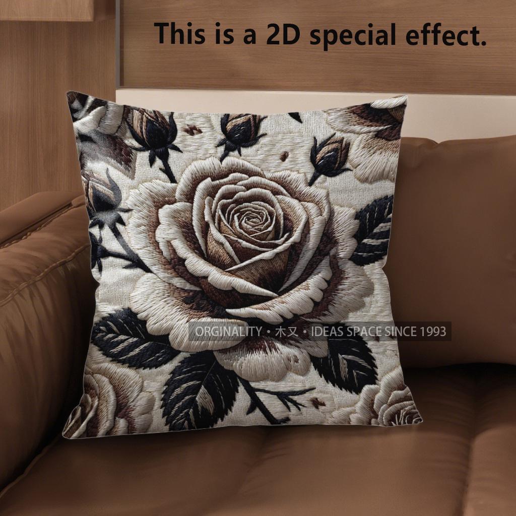 2D Vintage Embossed Rose Floral Throw Pillow Covers Pattern Cushion Cover Suitable For Sofa Bedroom Car Pillow Cover 40x40cm
2D Vintage Embossed Rose Floral Throw Pillow Covers Pattern Cushion Cover Suitable For Sofa Bedroom Car Pillow Cover 40x40cm