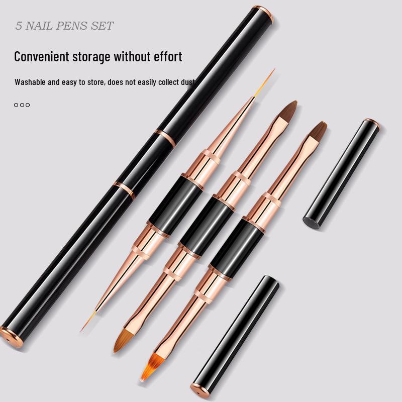 5-Piece Dual-Ended Nail Art Brush Set for Nail, Microblading, Eyebrow, Line Drawing, Sweep, Ombre, Gel, and Painting
5-Piece Dual-Ended Nail Art Brush Set for Nail, Microblading, Eyebrow, Line Drawing, Sweep, Ombre, Gel, and Painting