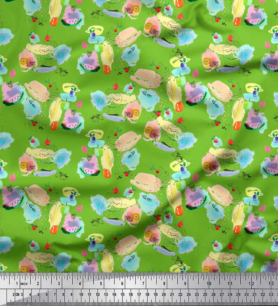 Soimoi Blue Japan Crepe Satin Fabric Fruits & Cookies Food Print Тканина на метри 42 дюйма 42 Inch Wide - Poly Crepe зелений
Soimoi Blue Japan Crepe Satin Fabric Fruits & Cookies Food Print Тканина на метри 42 дюйма 42 Inch Wide - Poly Crepe зелений