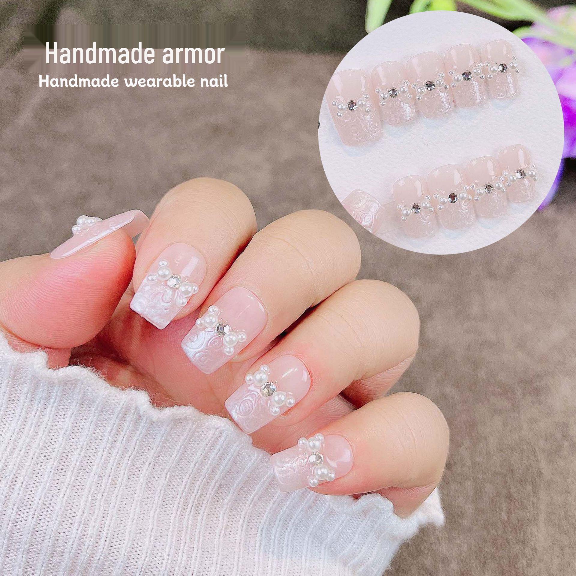 Zhanjia ZJ2401 Luxury Handmade Press-On Nails - European & American Style, Skin-Whitening, High-End, Elegant Design Small
Zhanjia ZJ2401 Luxury Handmade Press-On Nails - European & American Style, Skin-Whitening, High-End, Elegant Design Small