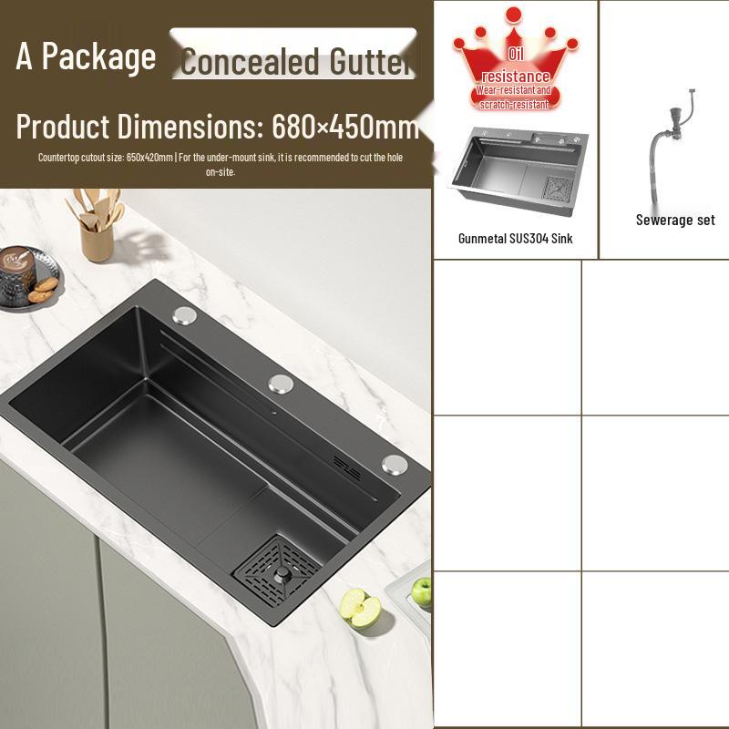 Digital Display Stainless Steel Waterfall Kitchen Sink - Multi-functional Vegetable Wash Basin with Honeycomb Embossed Single Bowl.
Digital Display Stainless Steel Waterfall Kitchen Sink - Multi-functional Vegetable Wash Basin with Honeycomb Embossed Single Bowl.