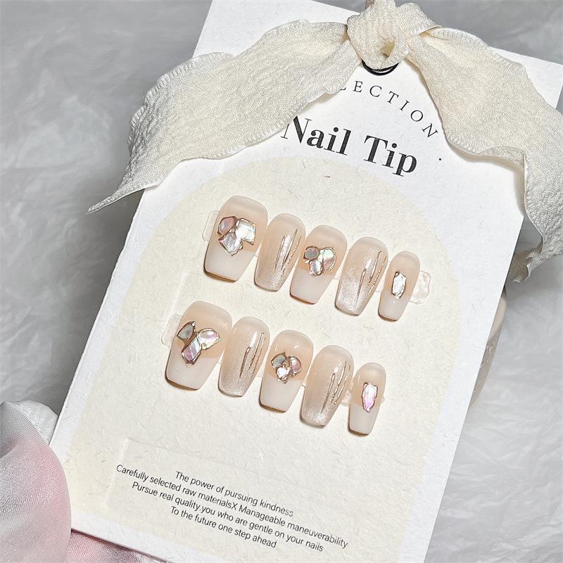 Mother-of-Pearl French White Nail Art: Handmade Seashell Magic Mirror Powder Patches, Luxurious Cat Eye Whitening Nails. Extra Large Hand
Mother-of-Pearl French White Nail Art: Handmade Seashell Magic Mirror Powder Patches, Luxurious Cat Eye Whitening Nails. Extra Large Hand