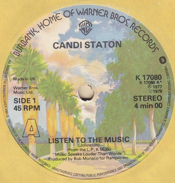 7inch Record CANDI STATON - Listen To The Music K17080 Warner Bros. Re 1978 UK Soul/Funk Used
7inch Record CANDI STATON - Listen To The Music K17080 Warner Bros. Re 1978 UK Soul/Funk Used
