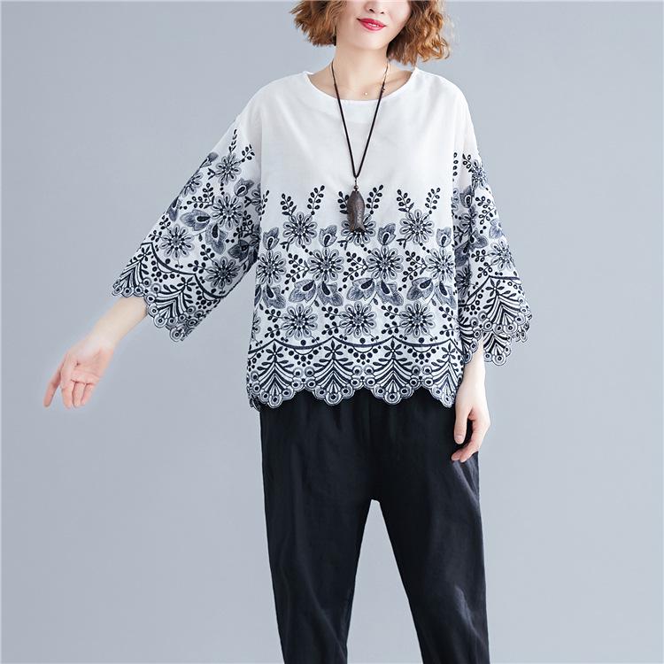 Топ крючком из хлопка и льна с вышивкой большого размера с рукавами пять восьмых - Осень 2021 Plus Size
Топ крючком из хлопка и льна с вышивкой большого размера с рукавами пять восьмых - Осень 2021 Plus Size