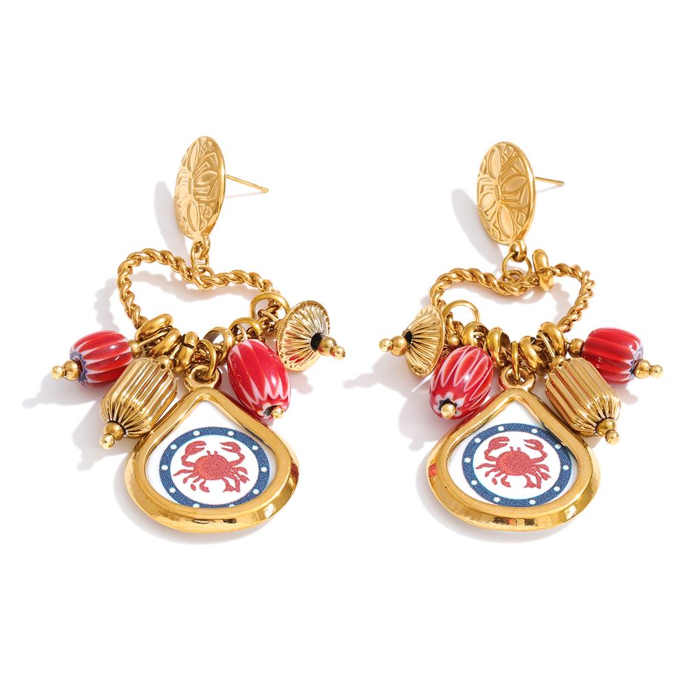 Yhpup Stainless Steel Heart Enamel Crab Drop Earrings 18K Golden PVD Plated 2026 Exclusive Design Ceramics Charm Ear Jewelry
Yhpup Stainless Steel Heart Enamel Crab Drop Earrings 18K Golden PVD Plated 2026 Exclusive Design Ceramics Charm Ear Jewelry