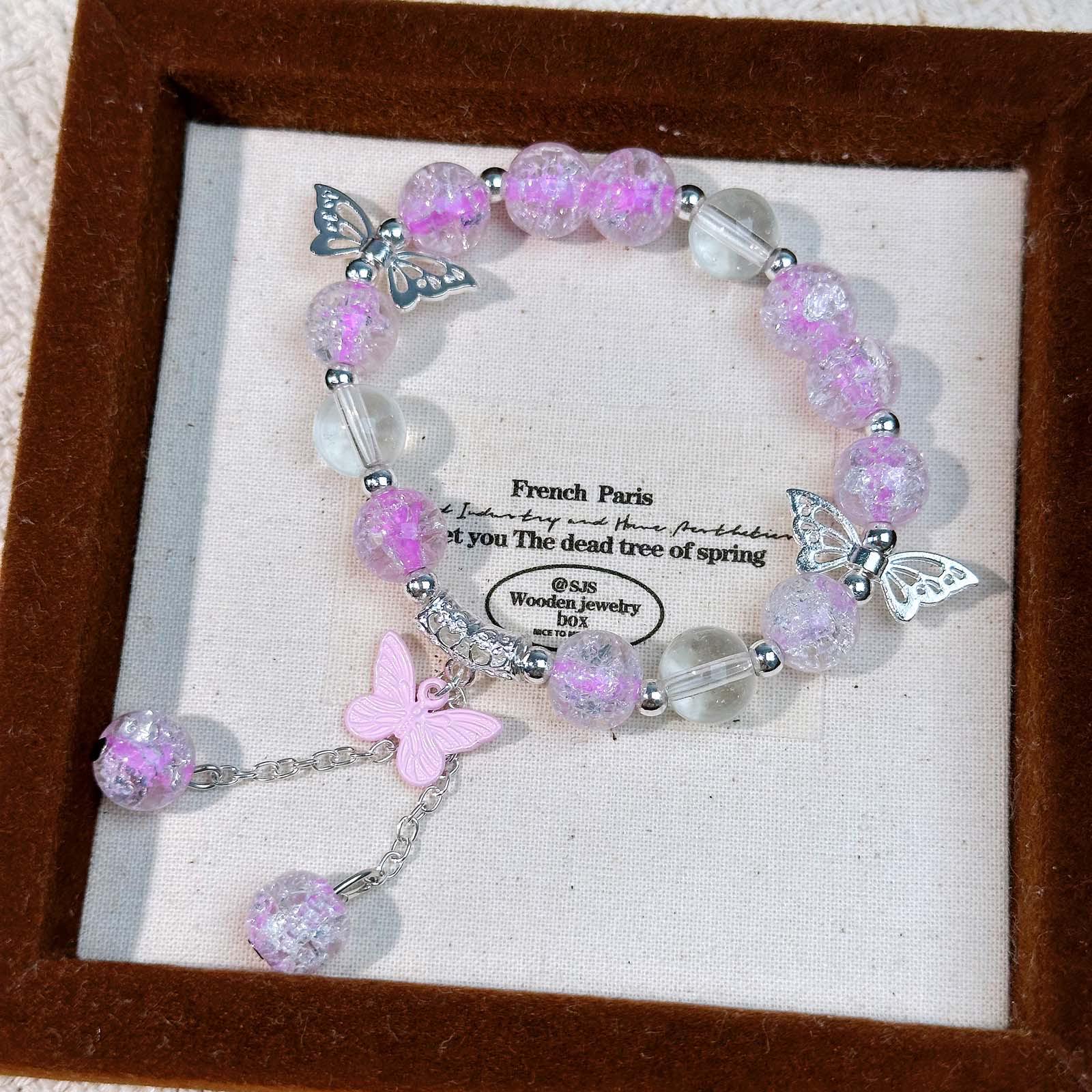 Fairy Forest Ice Crystal Butterfly Tassel Bracelet – Niche Fresh Versatile Sweet Style for Students & Best Friends.
Fairy Forest Ice Crystal Butterfly Tassel Bracelet – Niche Fresh Versatile Sweet Style for Students & Best Friends.