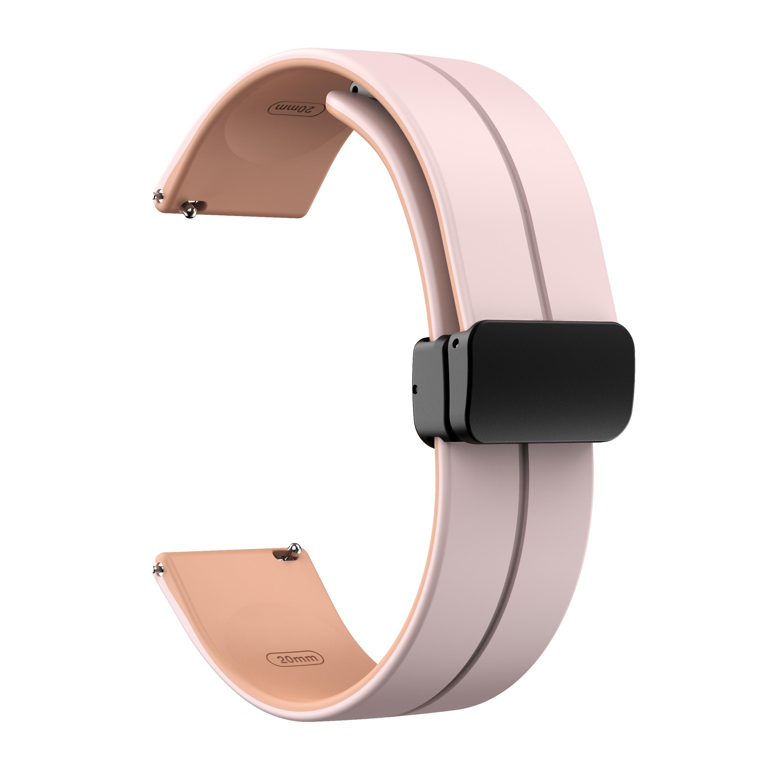 Magnetic Watch Band for Garmin vivomove Trend/Style/Luxe,20mm Silicone Dual Color Sport Straps with Black Folding Buckle Pink Rose Pink
Magnetic Watch Band for Garmin vivomove Trend/Style/Luxe,20mm Silicone Dual Color Sport Straps with Black Folding Buckle Pink Rose Pink