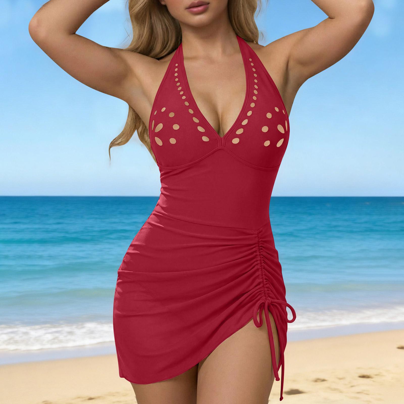 Women neck ruched mini dress with cutout adjustable side drawstring bodycon beach cover up XXL червоний
Women neck ruched mini dress with cutout adjustable side drawstring bodycon beach cover up XXL червоний