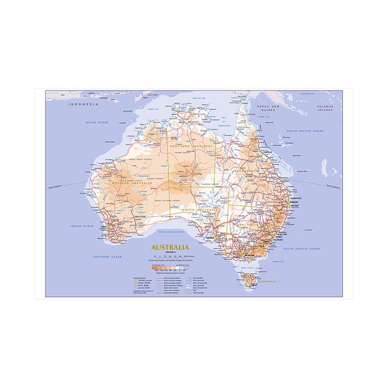 Geography Education Tools English Map Series Australia Map Painting Living Room Home Decoration Children School Supplies 59*42cm
Geography Education Tools English Map Series Australia Map Painting Living Room Home Decoration Children School Supplies 59*42cm