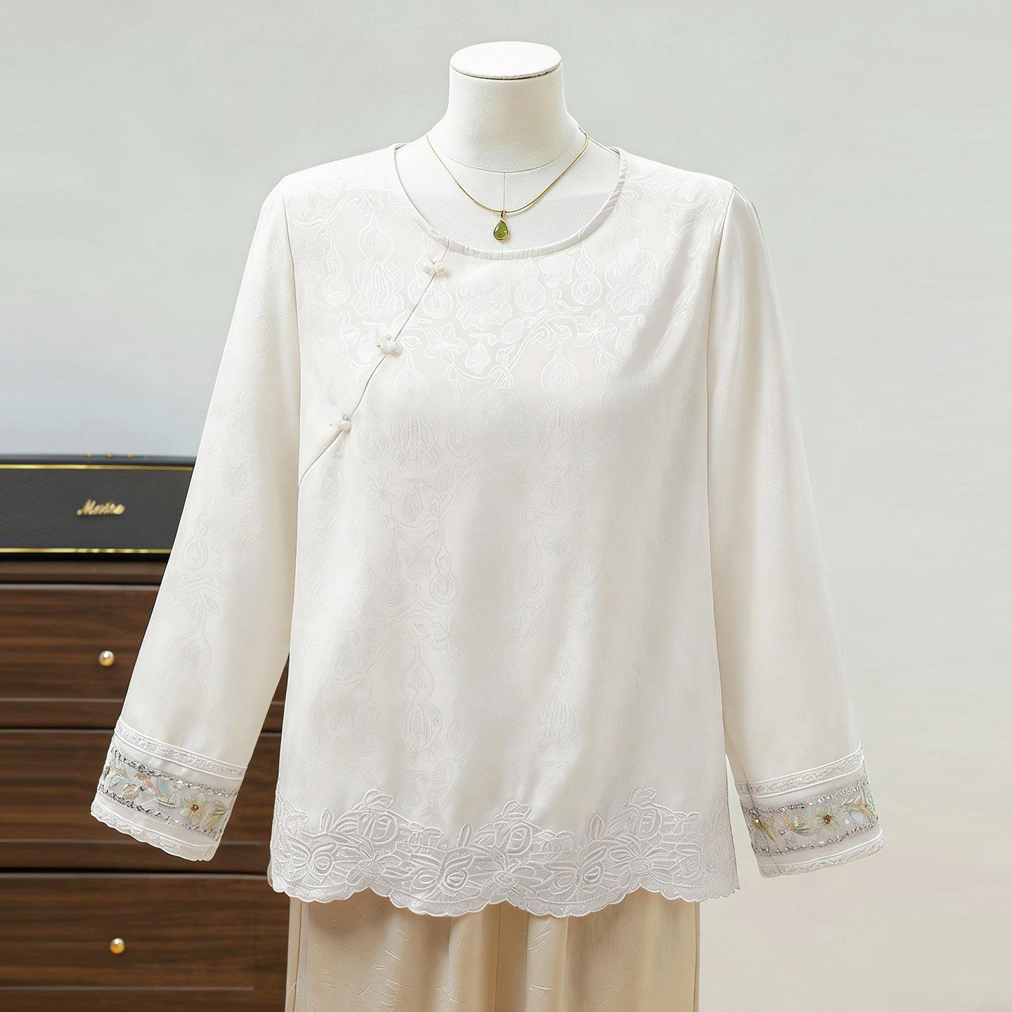Spring Slimming Chinese Style Round Neck Long Sleeve T-Shirt 5XL (Recommended 150-165 jin) грязно-белый
Spring Slimming Chinese Style Round Neck Long Sleeve T-Shirt 5XL (Recommended 150-165 jin) грязно-белый