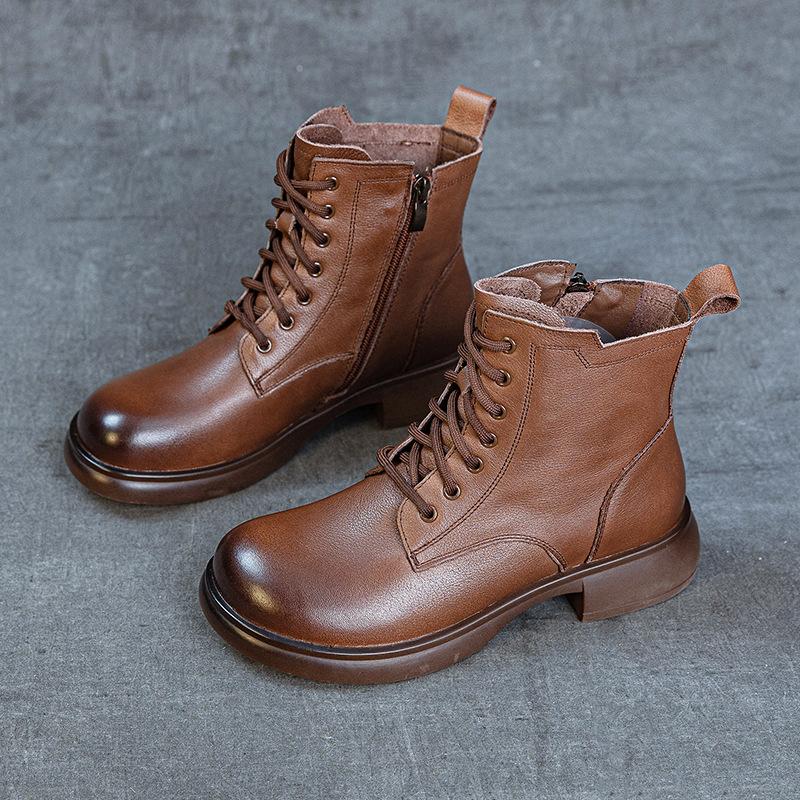 First layer cowhide British style retro Martin boots autumn and winter new velvet thick heel soft sole versatile comfortable short women s boots 35
First layer cowhide British style retro Martin boots autumn and winter new velvet thick heel soft sole versatile comfortable short women s boots 35