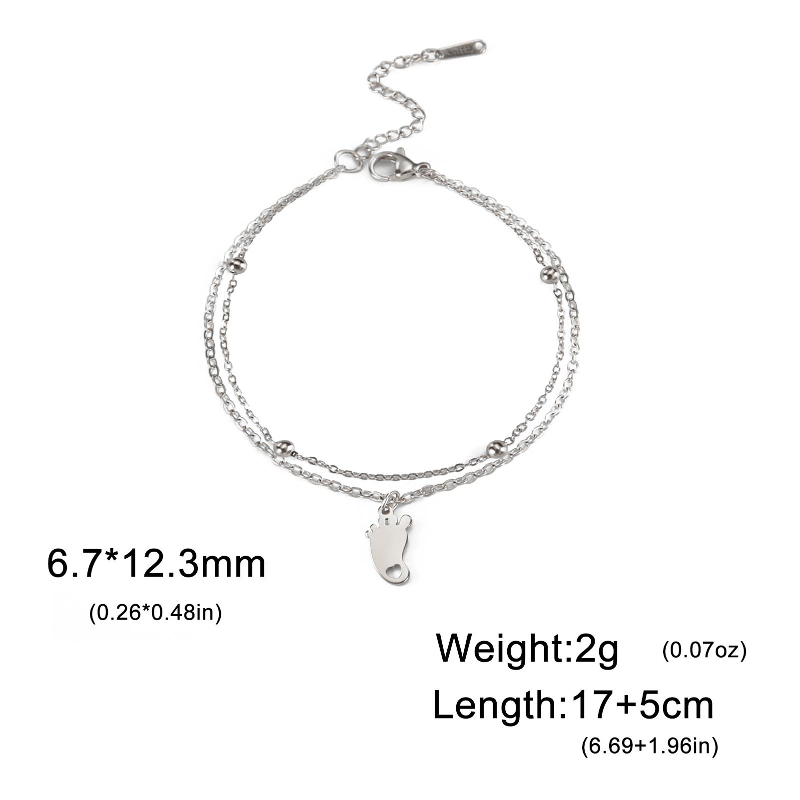 Teamer Baby Foot Heart Charms Bracelet Women Fashion Palm Heart Stainless Steel Double Layer Beads Chain Bracelets Jewelry Gifts
Teamer Baby Foot Heart Charms Bracelet Women Fashion Palm Heart Stainless Steel Double Layer Beads Chain Bracelets Jewelry Gifts