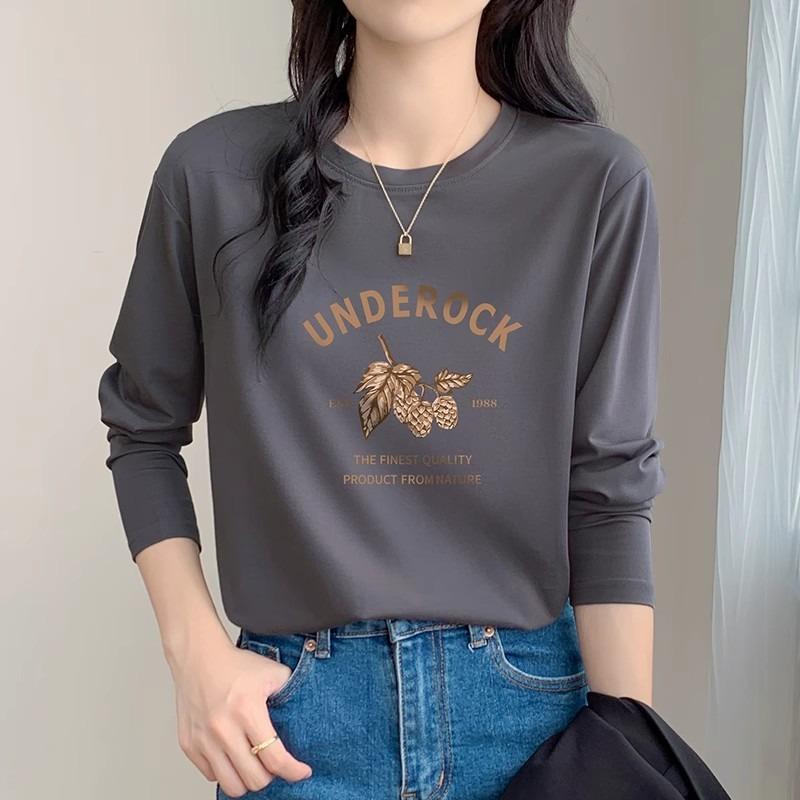 Хлопковая футболка с круглым вырезом и длинными рукавами, принт, топ для женщин XXXL серый
Хлопковая футболка с круглым вырезом и длинными рукавами, принт, топ для женщин XXXL серый