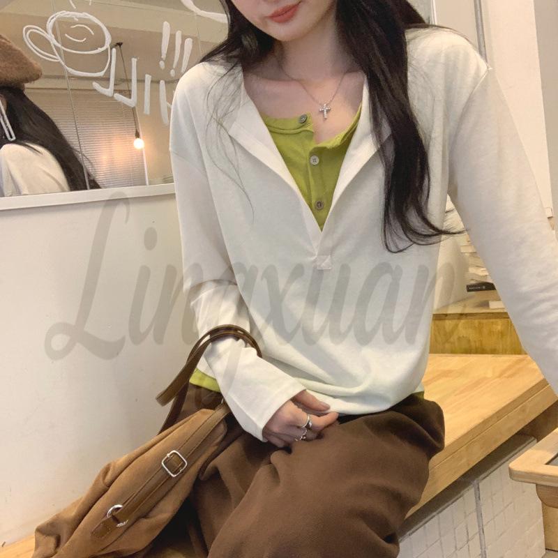Autumn/Winter Color Block Layered Long Sleeve Women s Shirt - High-End Feel, Wear Inside or Out XL
Autumn/Winter Color Block Layered Long Sleeve Women s Shirt - High-End Feel, Wear Inside or Out XL