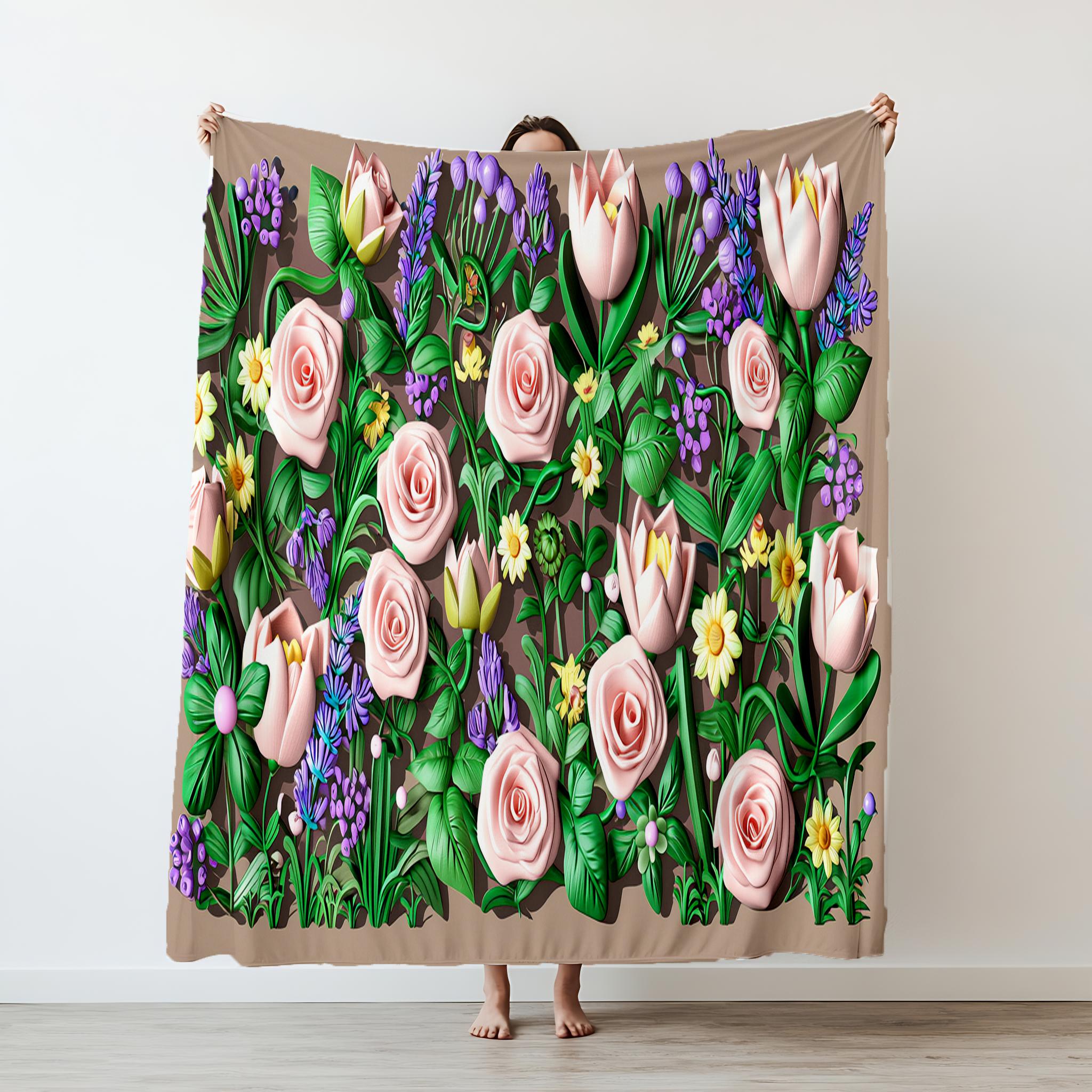 1PC flowers pattern printed blanket, suitable for sofas, beds, offices, travel, camping chairs, warm plush blanket 130x150cm
1PC flowers pattern printed blanket, suitable for sofas, beds, offices, travel, camping chairs, warm plush blanket 130x150cm