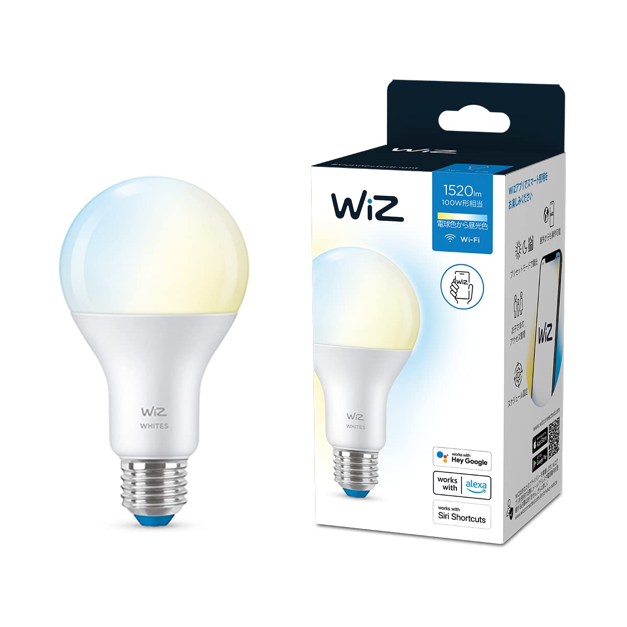 WiZ Wiz Smart Light Bulb E26 100w Dimmable Color Type Bulb Color Daylight 1 Piece LED Bulb Smart Light Alexa Compatible 1520lm Warm White Daylight
WiZ Wiz Smart Light Bulb E26 100w Dimmable Color Type Bulb Color Daylight 1 Piece LED Bulb Smart Light Alexa Compatible 1520lm Warm White Daylight