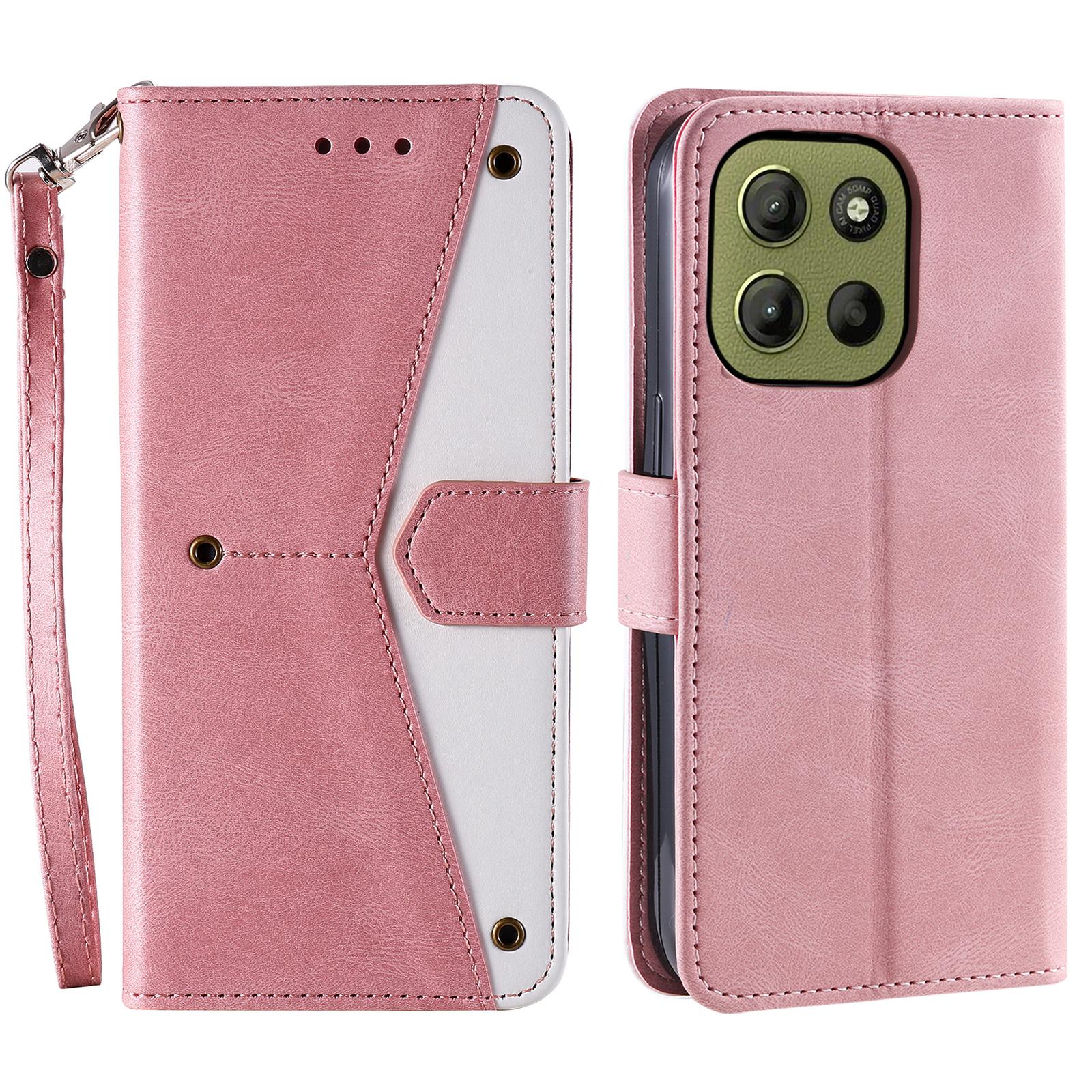 For Motorola Moto G15 4G Leather Case Splicing Stitching Wallet Stand Phone Cover with Strap Rose Gold
For Motorola Moto G15 4G Leather Case Splicing Stitching Wallet Stand Phone Cover with Strap Rose Gold