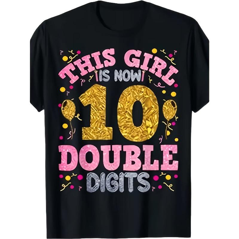European sizes Birthday Celebration T-shirt - This Girl Is Now 10 Years Old - A Crew-neck T-shirt with Letter Patterns, 164cm чорний
European sizes Birthday Celebration T-shirt - This Girl Is Now 10 Years Old - A Crew-neck T-shirt with Letter Patterns, 164cm чорний